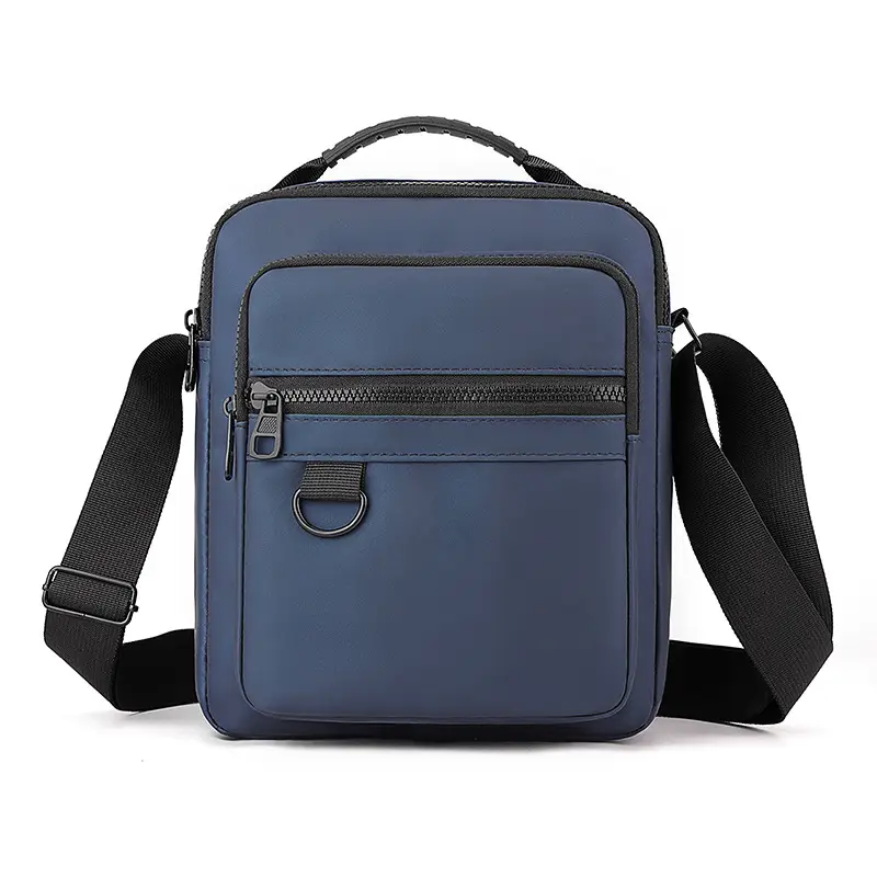 Men's Black Crossbody Shoulder Bag with Watch & Tablet Holder
