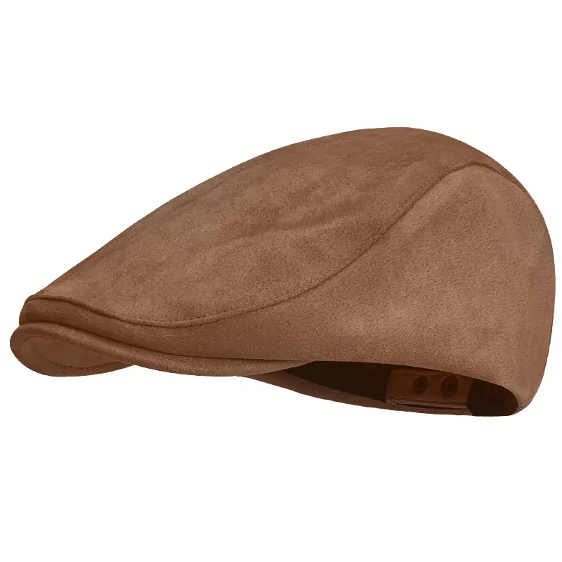 Vintage Suede Forward Hat Women 2024 Winter Anti-Wear Duck Tongue Beret - Image 10