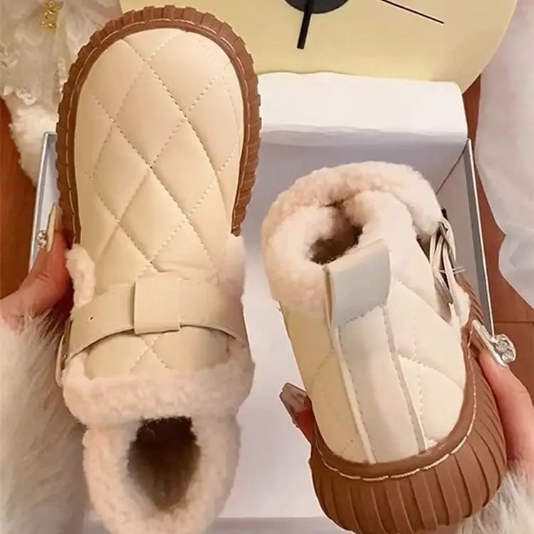 Women Fleece Lined Snow Boots Beige 2024 — feature 11