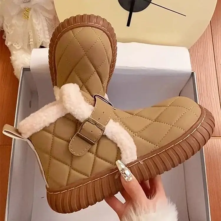 Women Fleece Lined Snow Boots Beige 2024 — feature 9