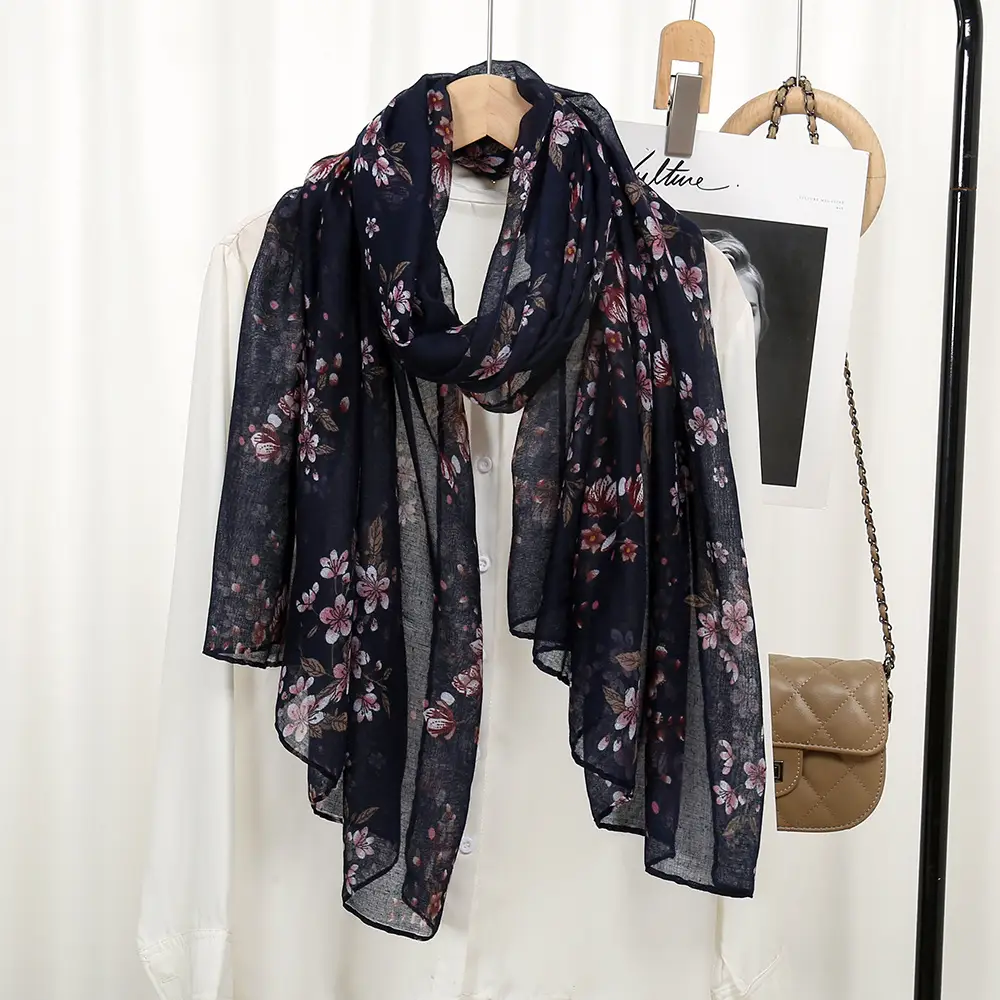 Red Floral Printed Headscarf for Women — feature 14