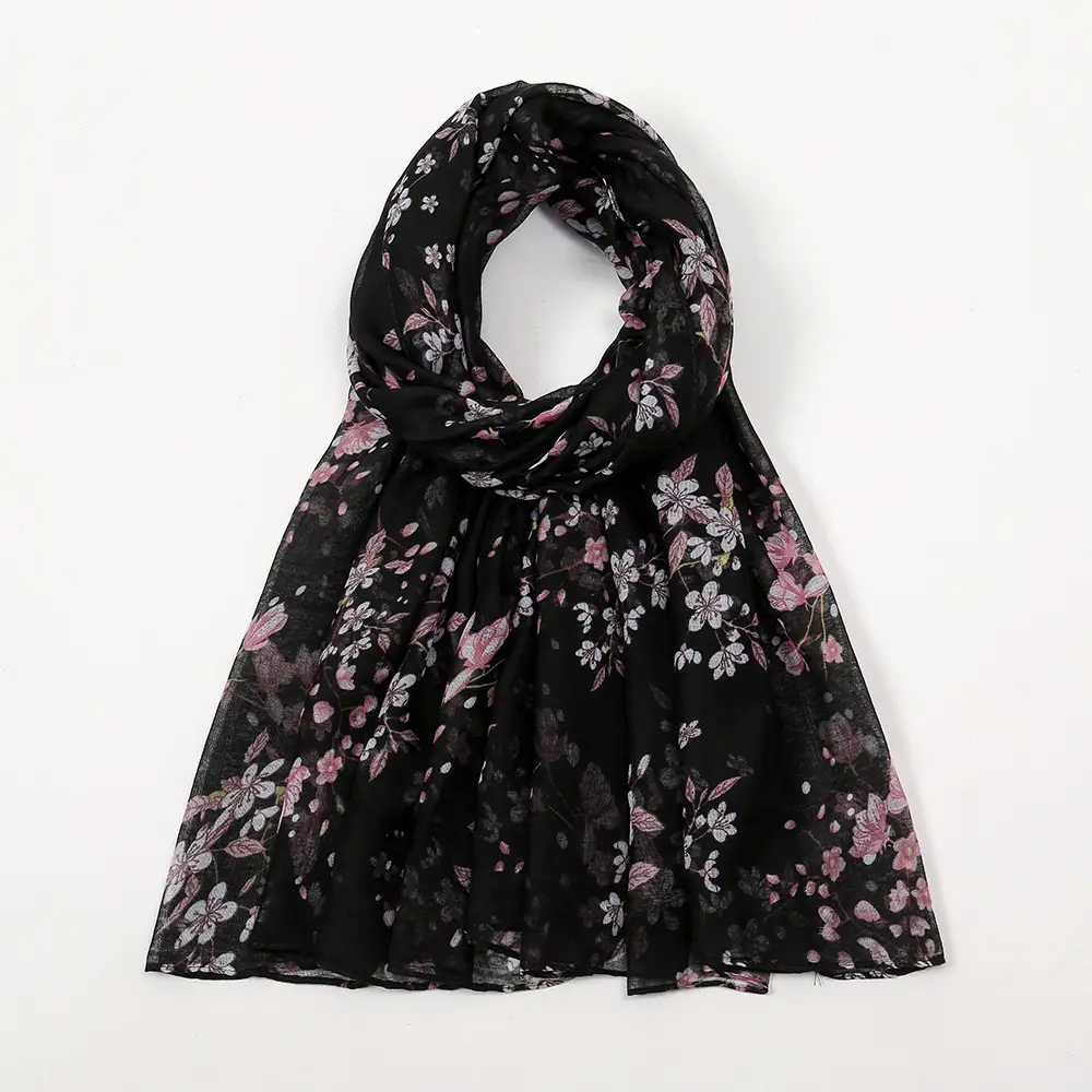 Red Floral Printed Headscarf for Women