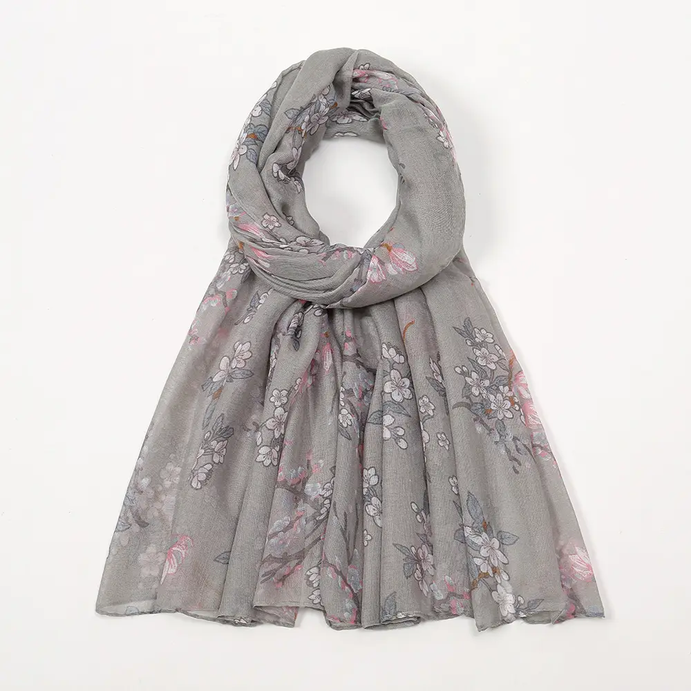 Red Floral Printed Headscarf for Women