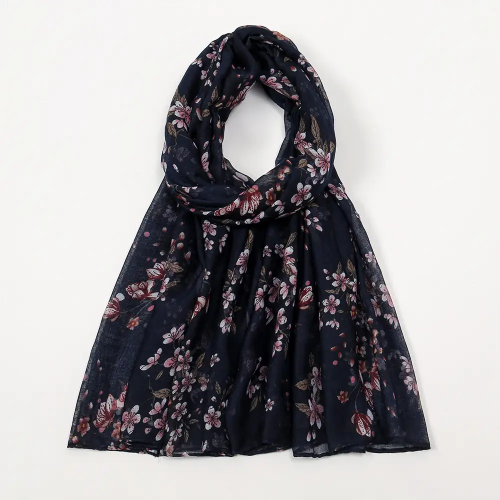 Red Floral Printed Headscarf for Women