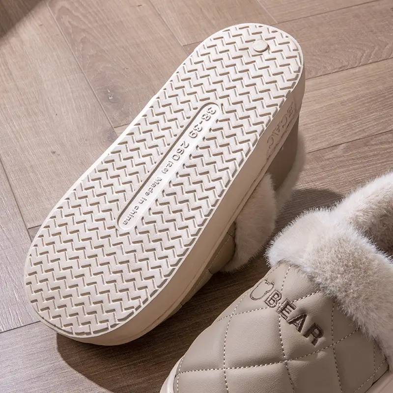 Women's waterproof cotton slippers with heel for winter for lovers for outdoor wear for home use non-slip thick-soled poop-feeling cartoon cotton shoes for men - Image 9