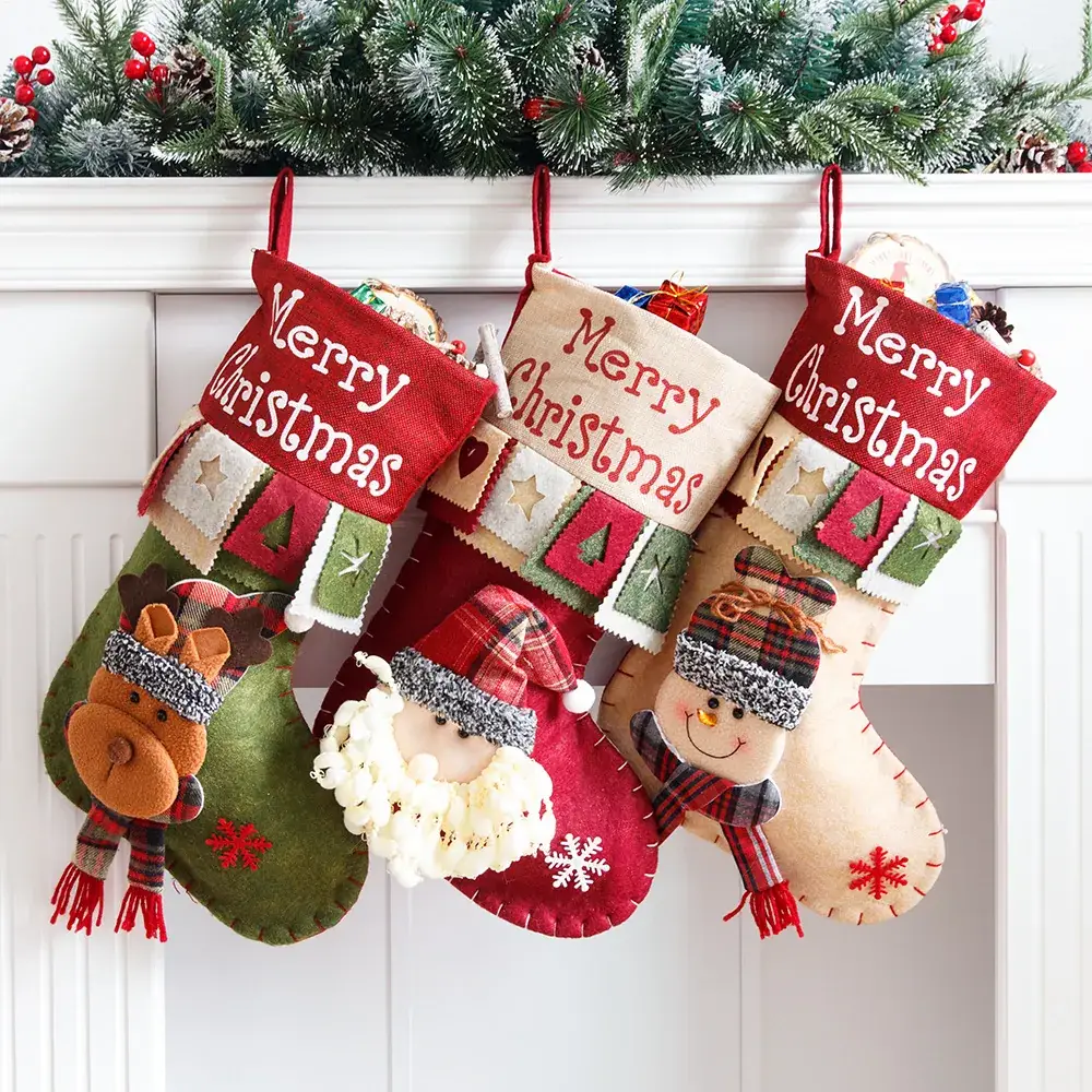 Cross Border Christmas Decorative Socks Santa Claus Snowman Elk - Image 11