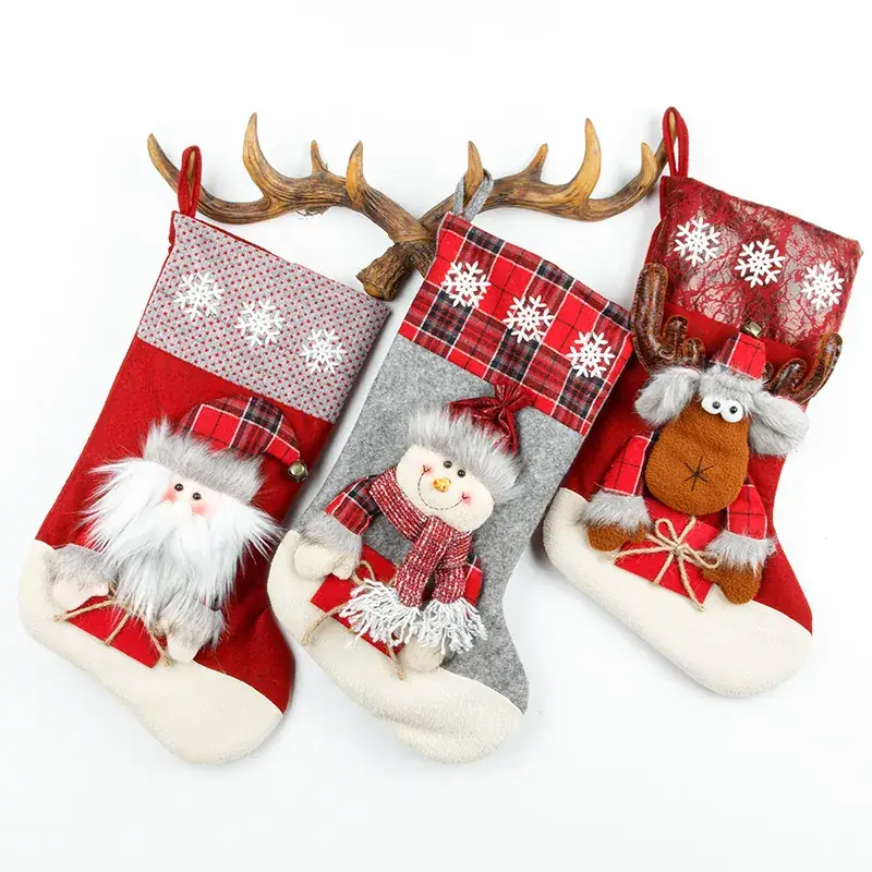 Cross Border Christmas Decorative Socks Santa Claus Snowman Elk - Image 13