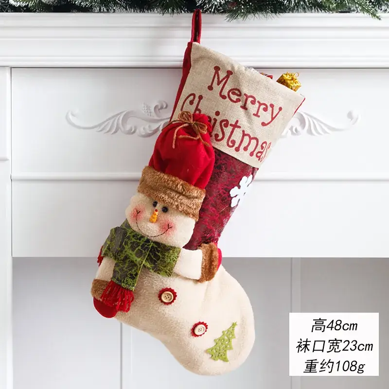 Cross Border Christmas Decorative Socks Santa Claus Snowman Elk - Image 5
