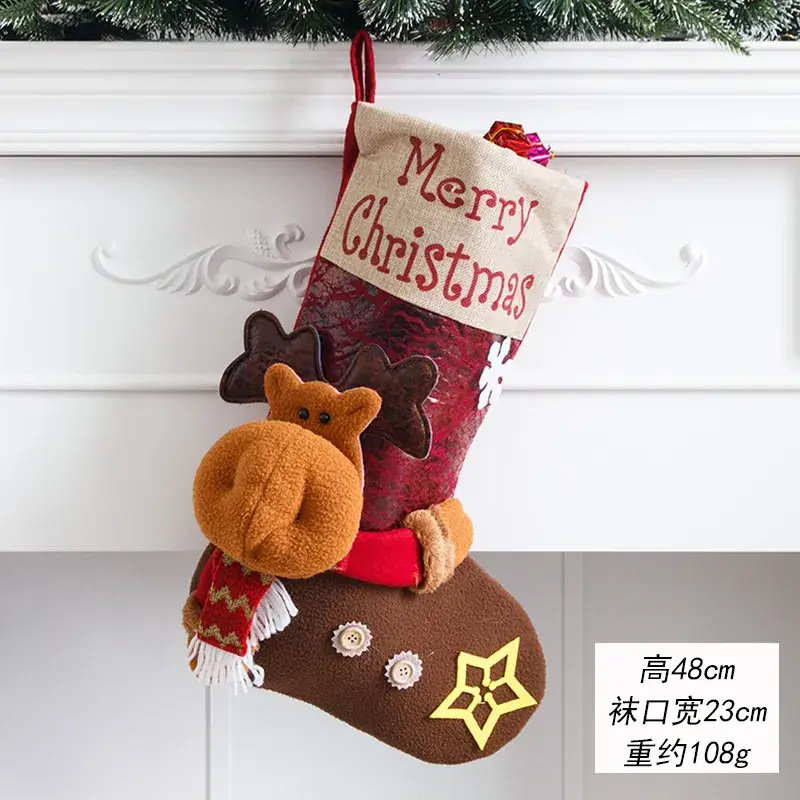 Cross Border Christmas Decorative Socks Santa Claus Snowman Elk - Image 6