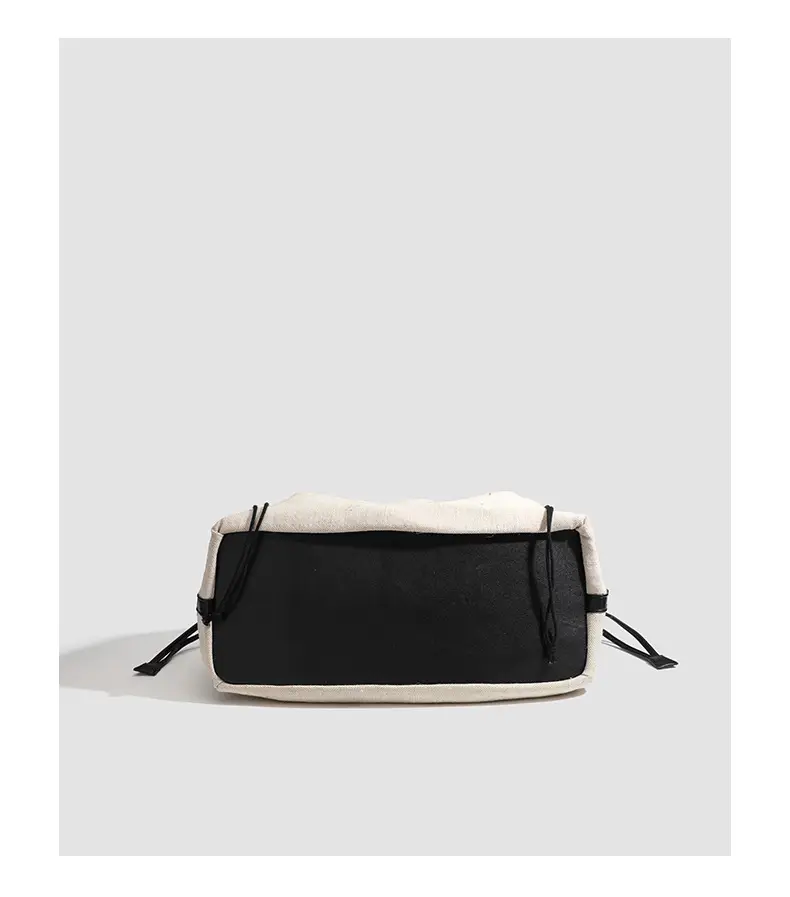 Canvas Patchwork Drawstring Linen Tote Bag — feature 20