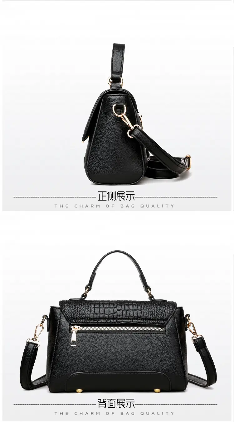 Women's Blue Croc Leather Shoulder Crossbody Bag — feature 20