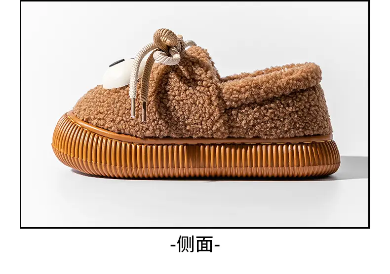 Cotton Slippers with Heel Women's Autumn and Winter Outfit Indoor Home Warm Couple's Thick-soled Plush Shoes Moon Shoes — feature 23