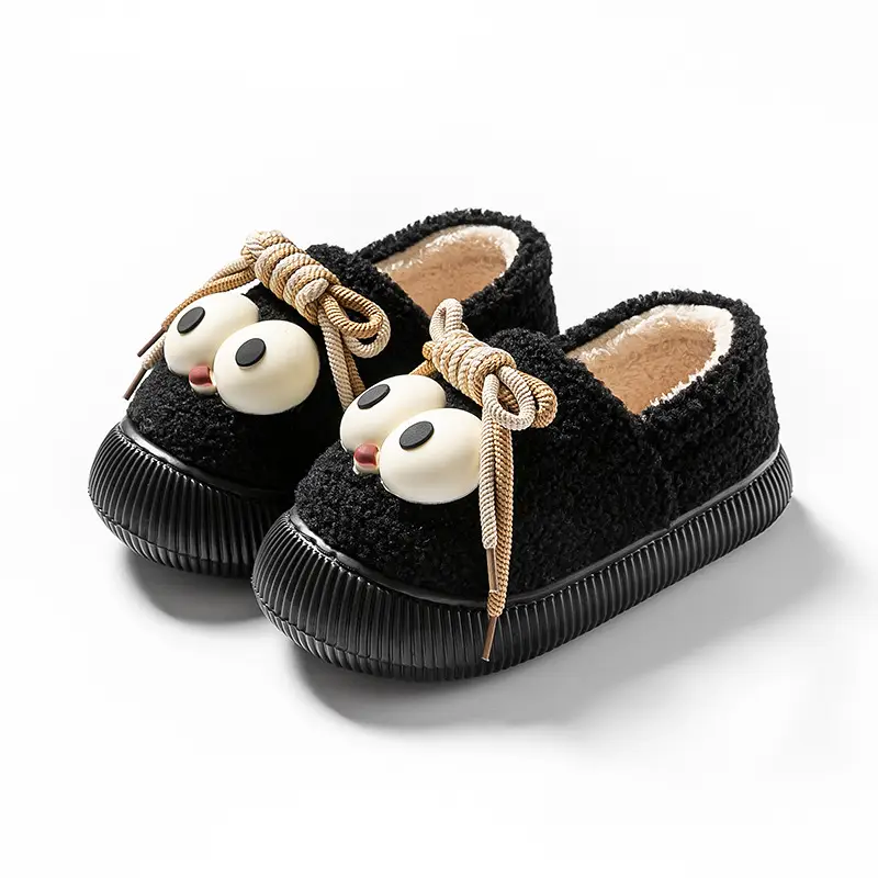 Cotton Slippers with Heel Women's Autumn and Winter Outfit Indoor Home Warm Couple's Thick-soled Plush Shoes Moon Shoes