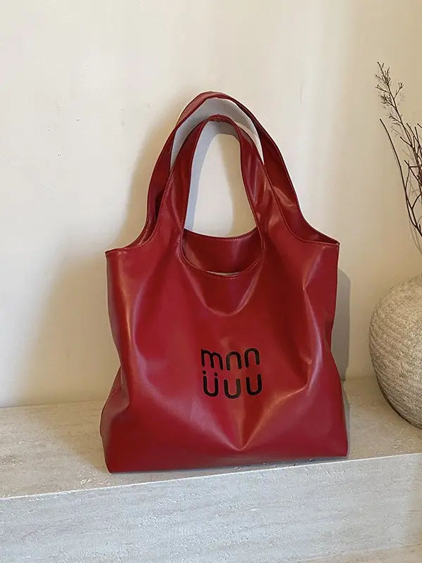 Women's Black PU Leather Commuter Bag 2026