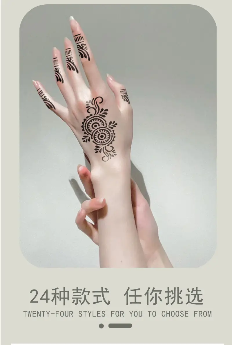 Cross-border Henna Tattoo Stick Hand Design 19L 19R — feature 5