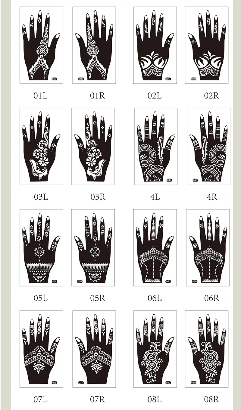 Cross-border Henna Tattoo Stick Hand Design 19L 19R — feature 6