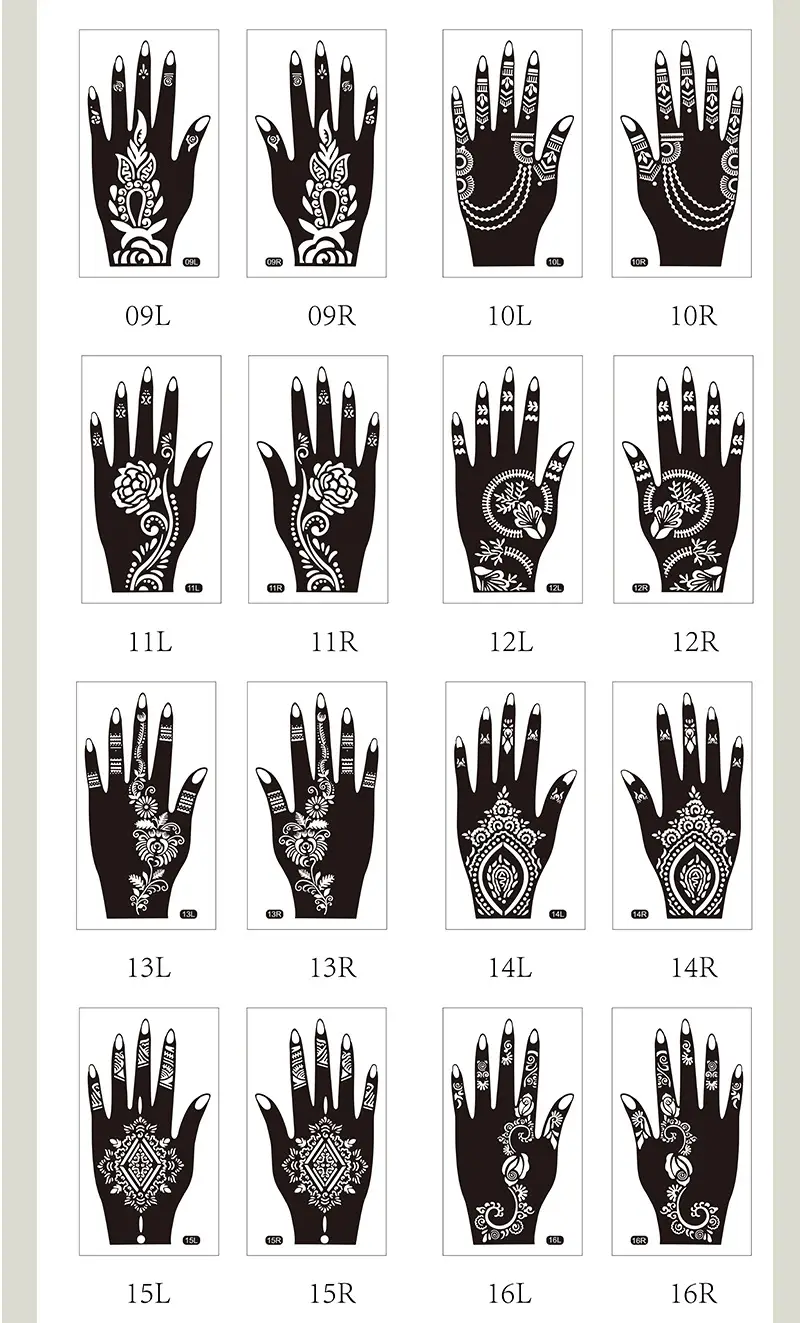 Cross-border Henna Tattoo Stick Hand Design 19L 19R — feature 7