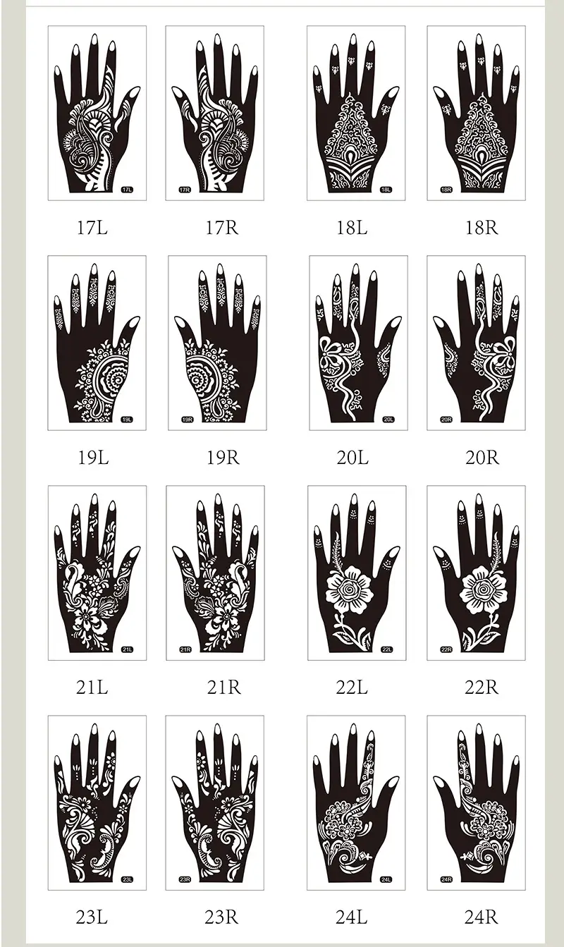 Cross-border Henna Tattoo Stick Hand Design 19L 19R — feature 8