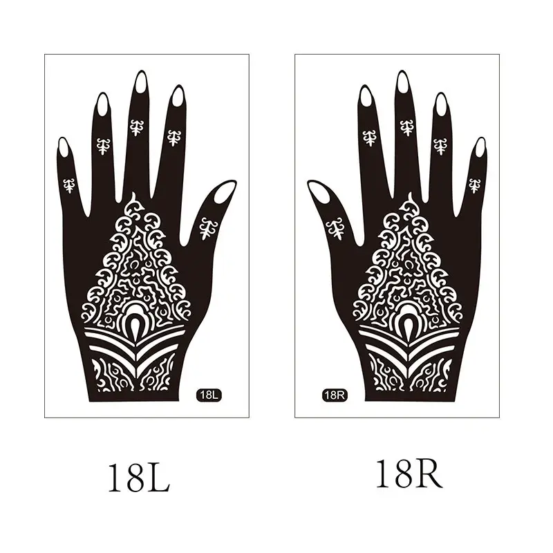 Cross-border Henna Tattoo Stick Hand Design 19L 19R
