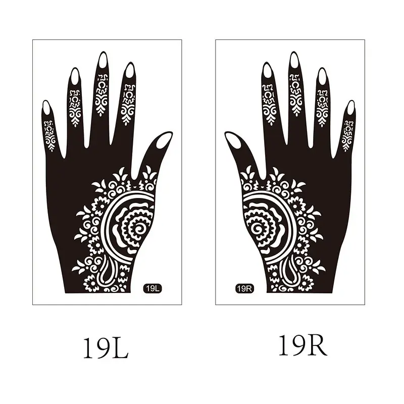 Cross-border Henna Tattoo Stick Hand Design 19L 19R