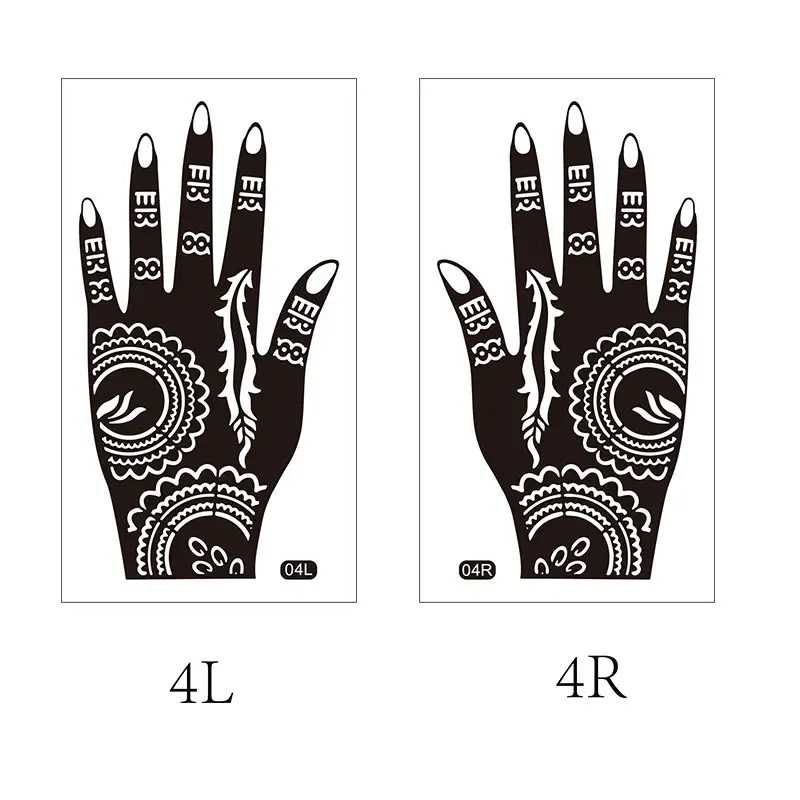 Cross-border Henna Tattoo Stick Hand Design 19L 19R