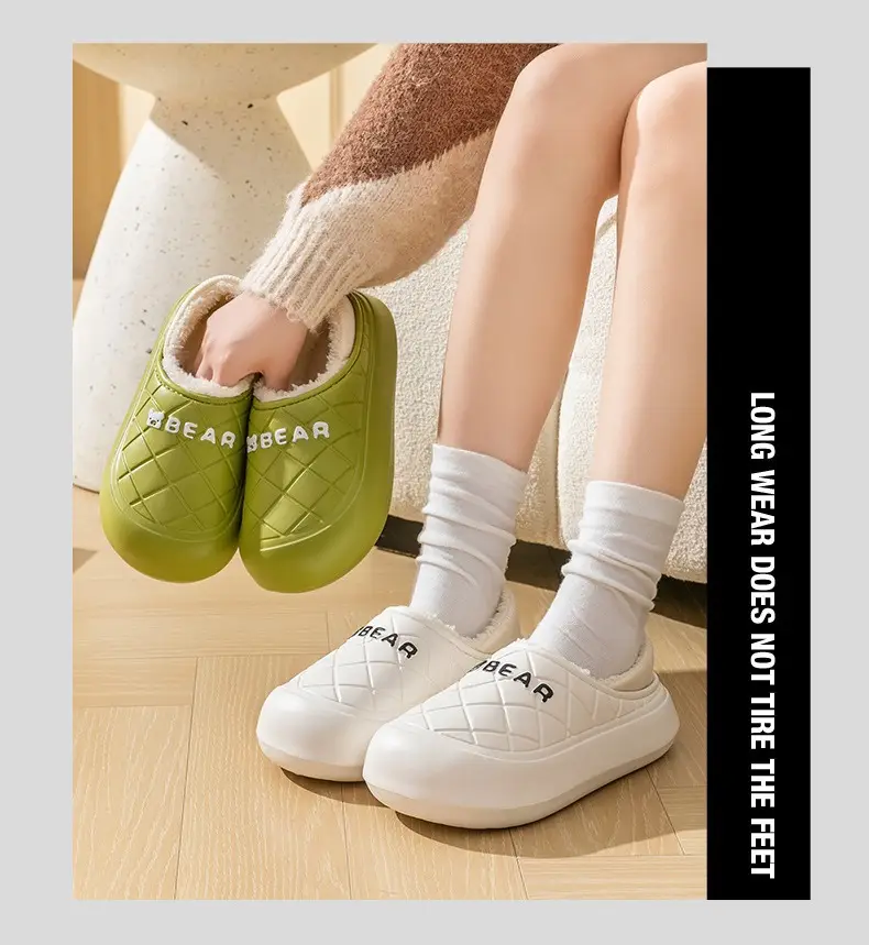 Women Pink Fleece Slip-On Warm Shoes — feature 11