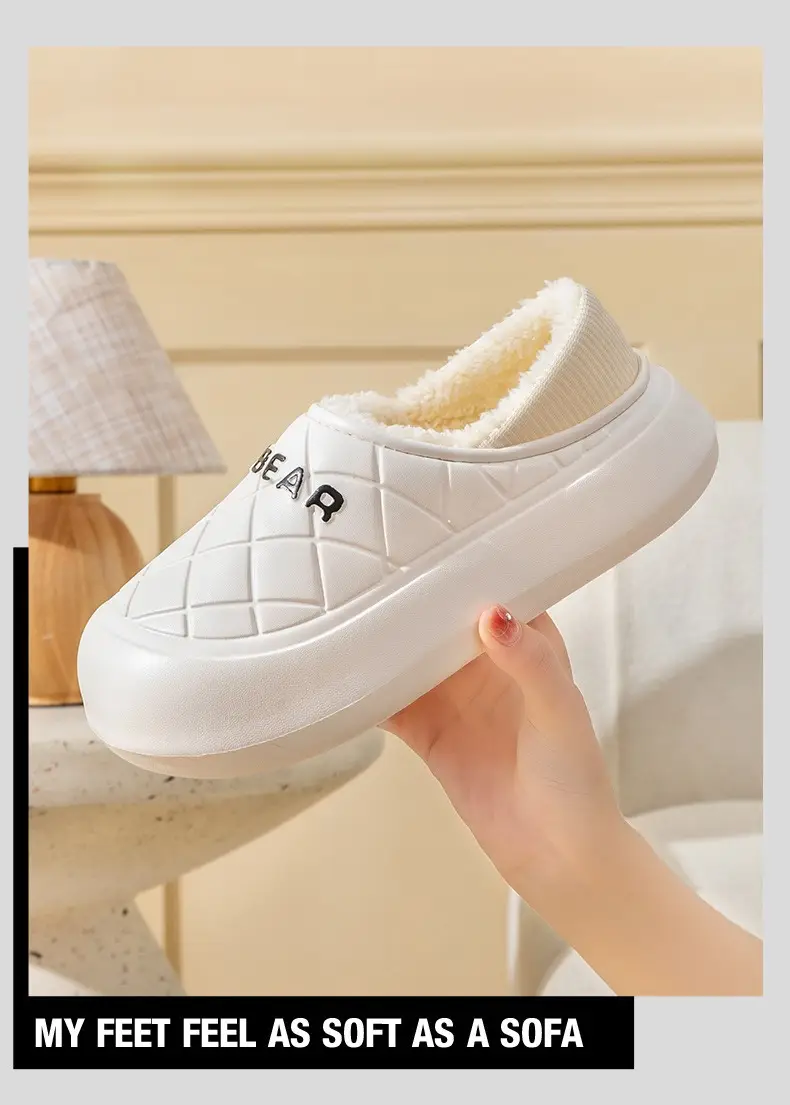 Women Pink Fleece Slip-On Warm Shoes — feature 12