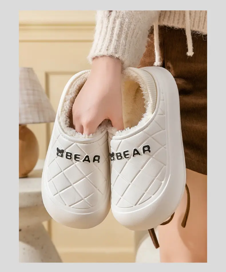 Women Pink Fleece Slip-On Warm Shoes — feature 13