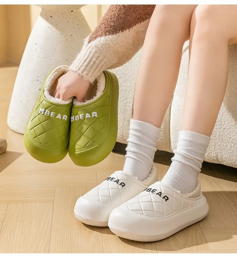 Women Pink Fleece Slip-On Warm Shoes — feature 25