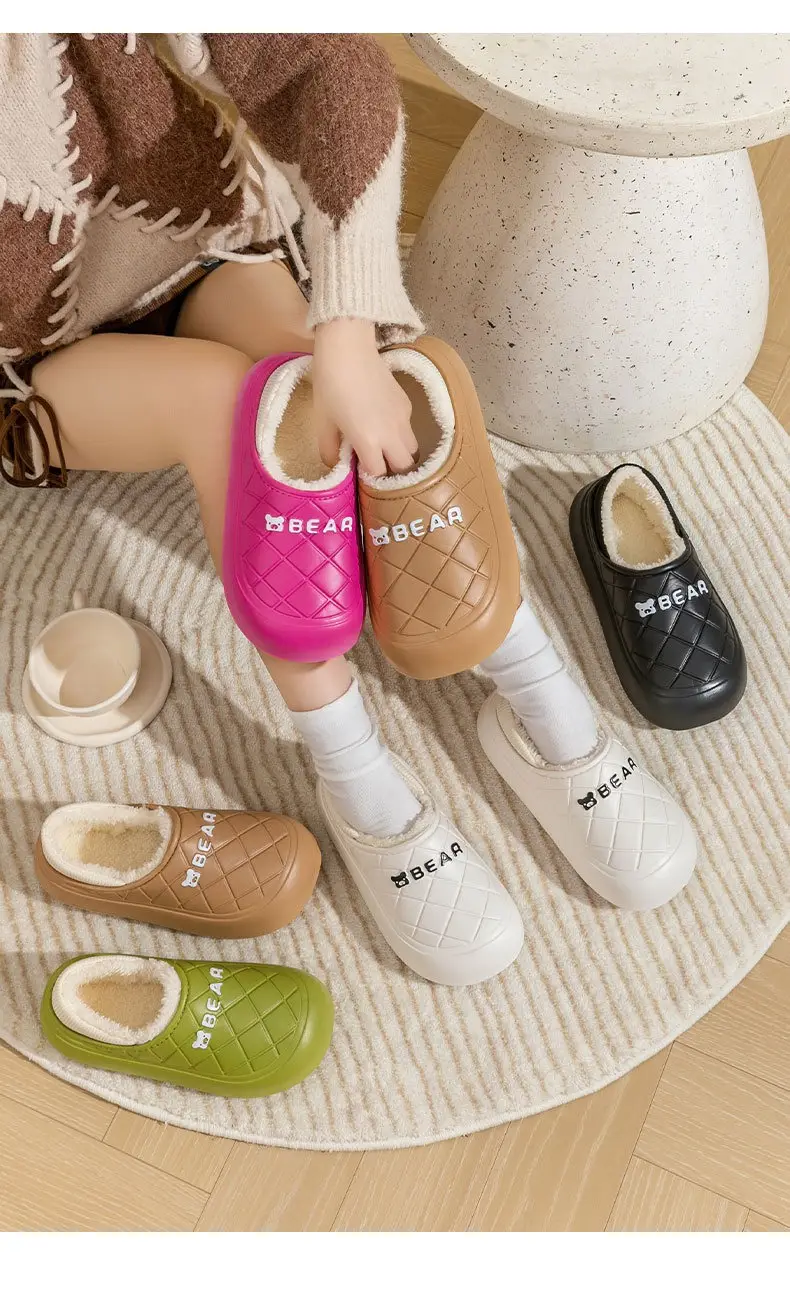 Women Pink Fleece Slip-On Warm Shoes — feature 27