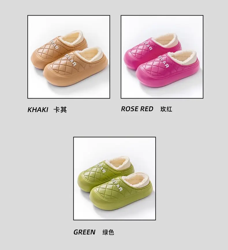 Women Pink Fleece Slip-On Warm Shoes — feature 9