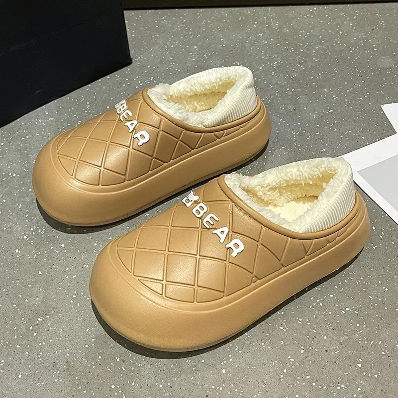 Women Pink Fleece Slip-On Warm Shoes - Image 5