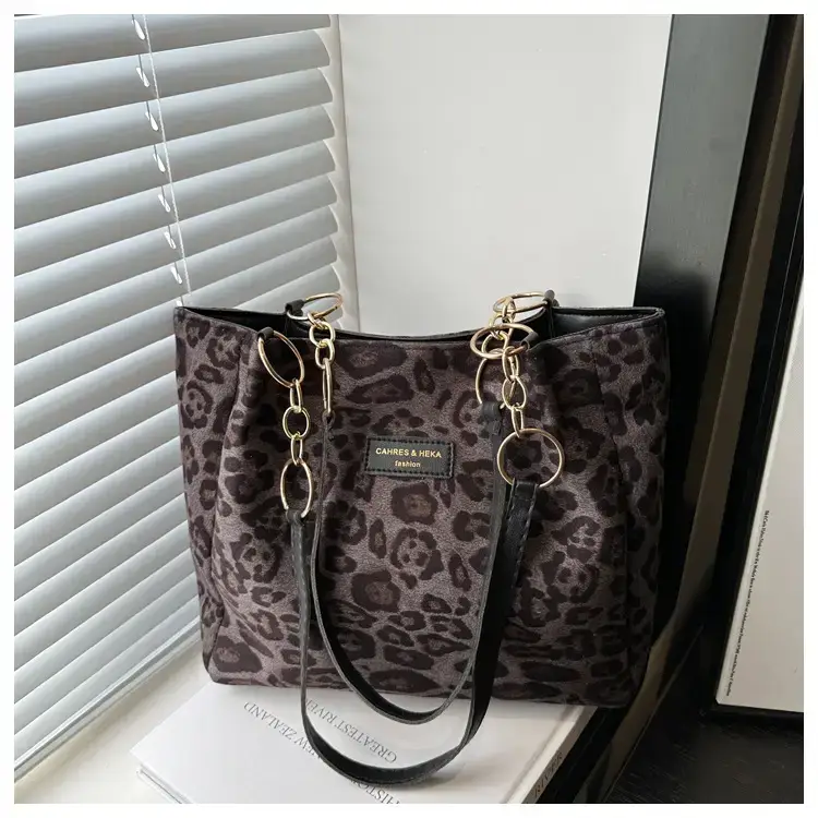 Women Leopard Print Shoulder Bag 2024 Autumn Winter New Suede — feature 11