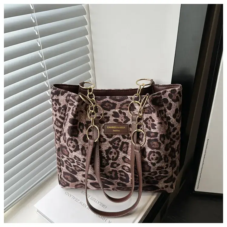 Women Leopard Print Shoulder Bag 2024 Autumn Winter New Suede — feature 12