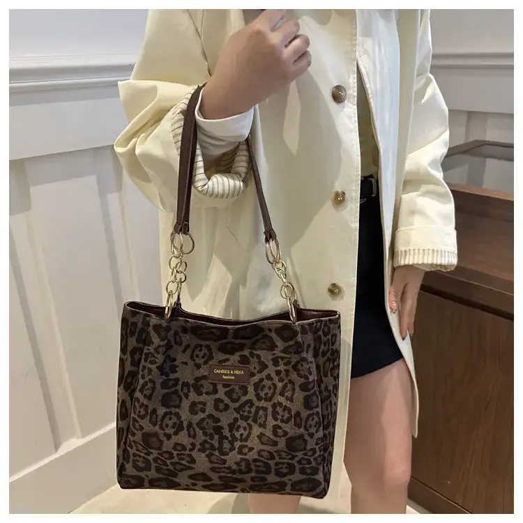 Women Leopard Print Shoulder Bag 2024 Autumn Winter New Suede — feature 22