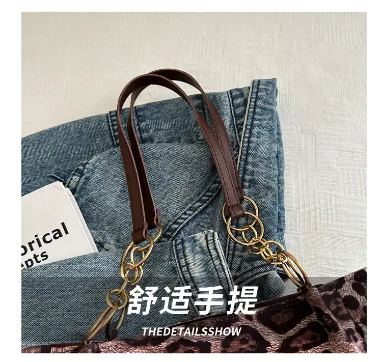 Women Leopard Print Shoulder Bag 2024 Autumn Winter New Suede — feature 5