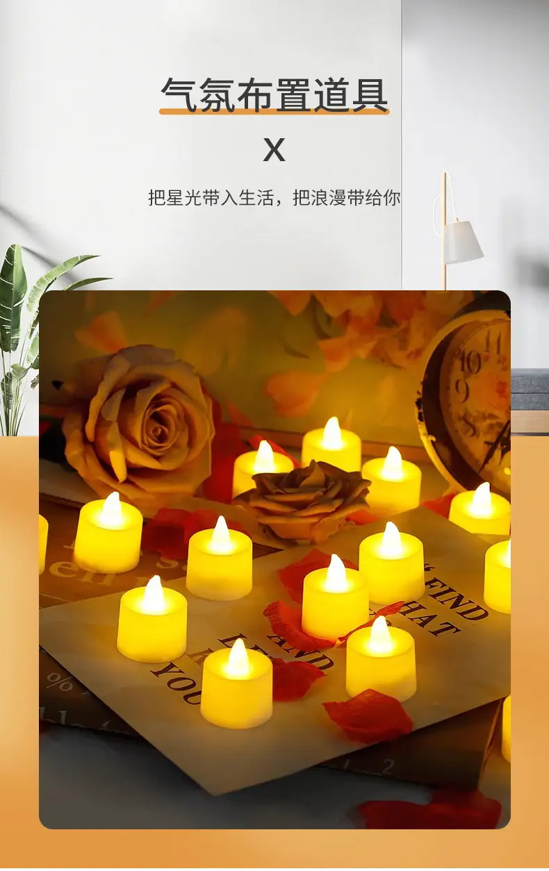 Electronic candle lamp led candle lamp creative wedding birthday wedding candle venue layout props electronic candle — feature 3