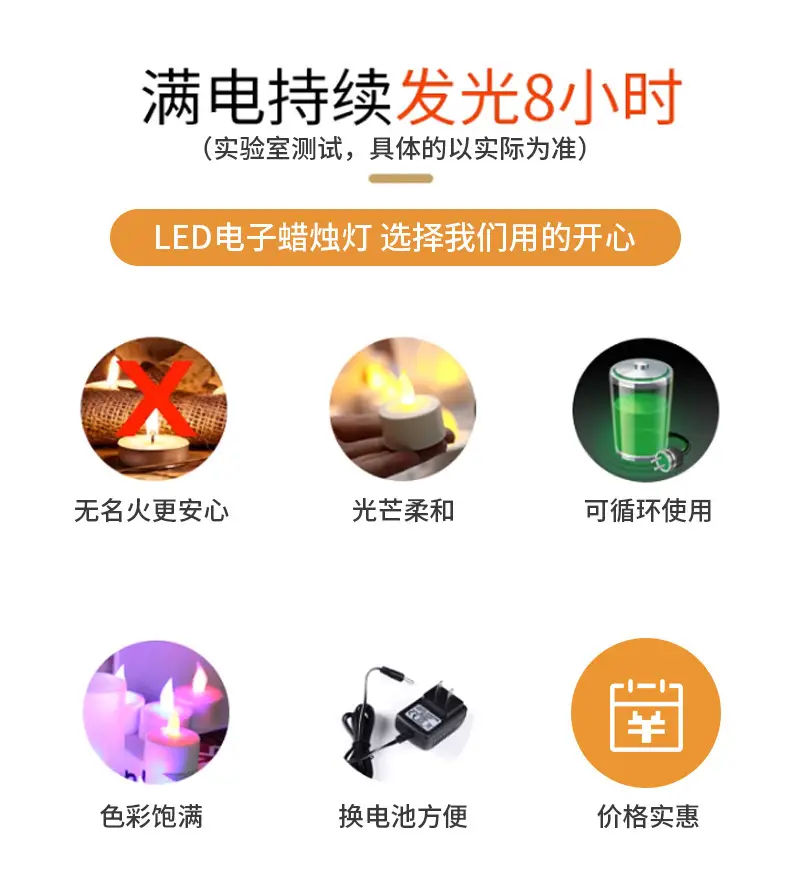 Electronic candle lamp led candle lamp creative wedding birthday wedding candle venue layout props electronic candle — feature 4