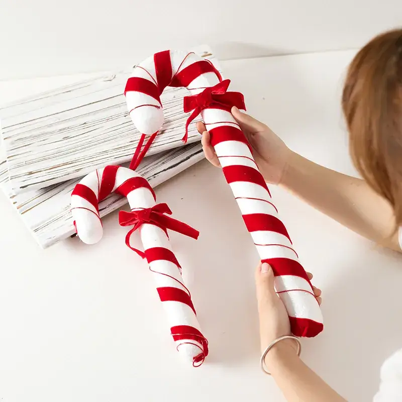 Red White Crutches Christmas Ball Decor