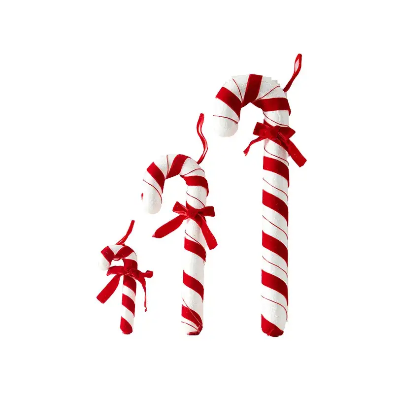 Red White Crutches Christmas Ball Decor