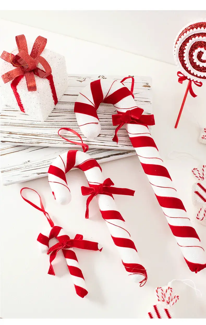 Red White Crutches Christmas Ball Decor — feature 3