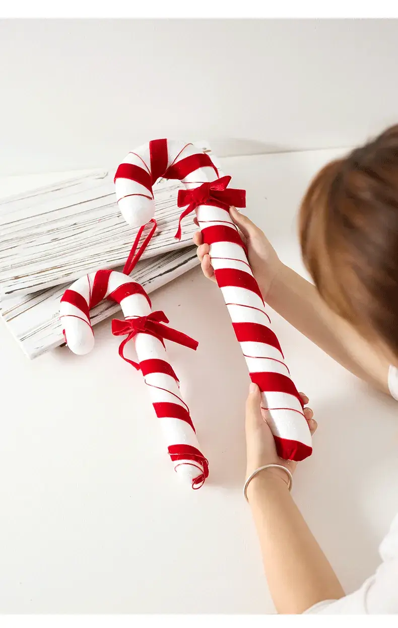 Red White Crutches Christmas Ball Decor — feature 4