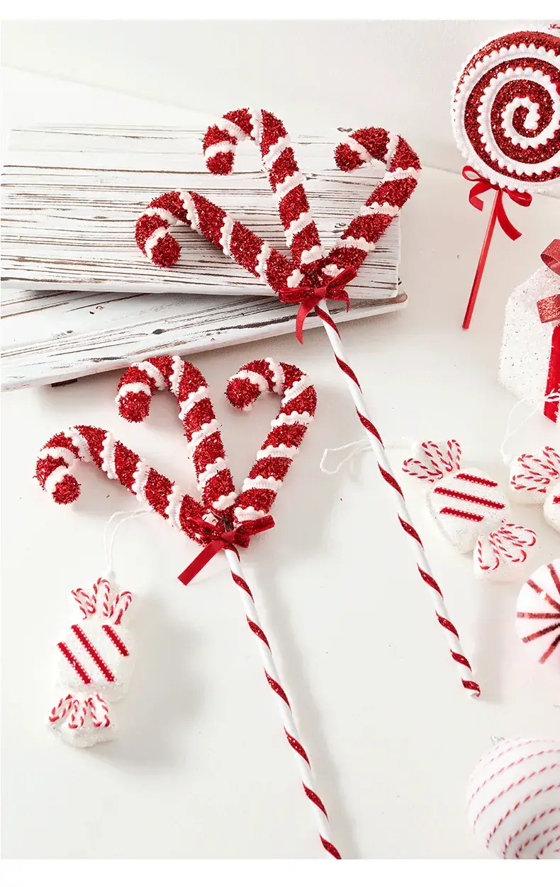 Red White Crutches Christmas Ball Decor — feature 5