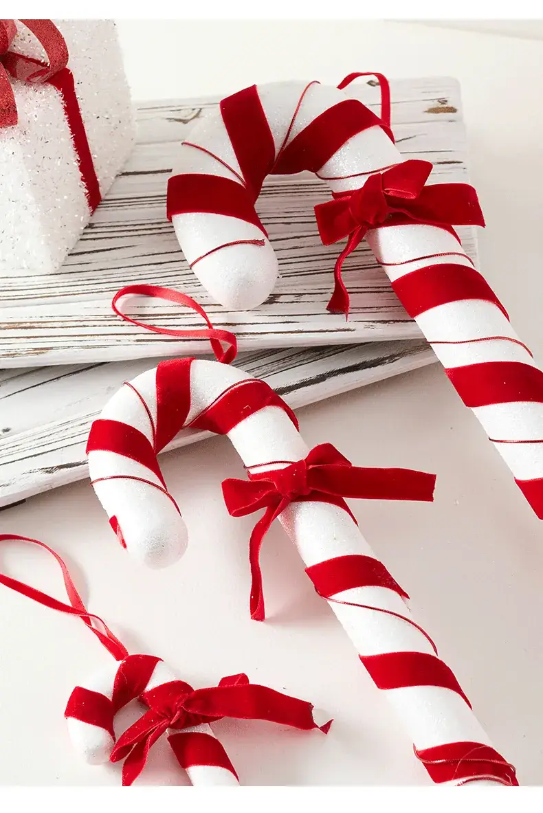 Red White Crutches Christmas Ball Decor — feature 8