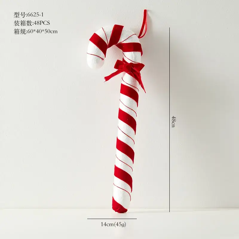Red White Crutches Christmas Ball Decor