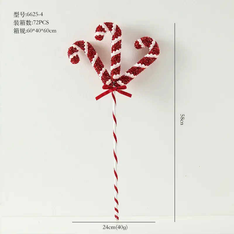 Red White Crutches Christmas Ball Decor