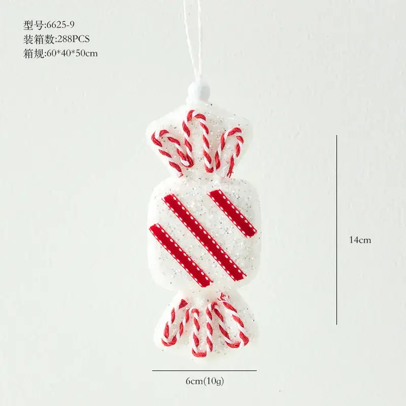 Red White Crutches Christmas Ball Decor