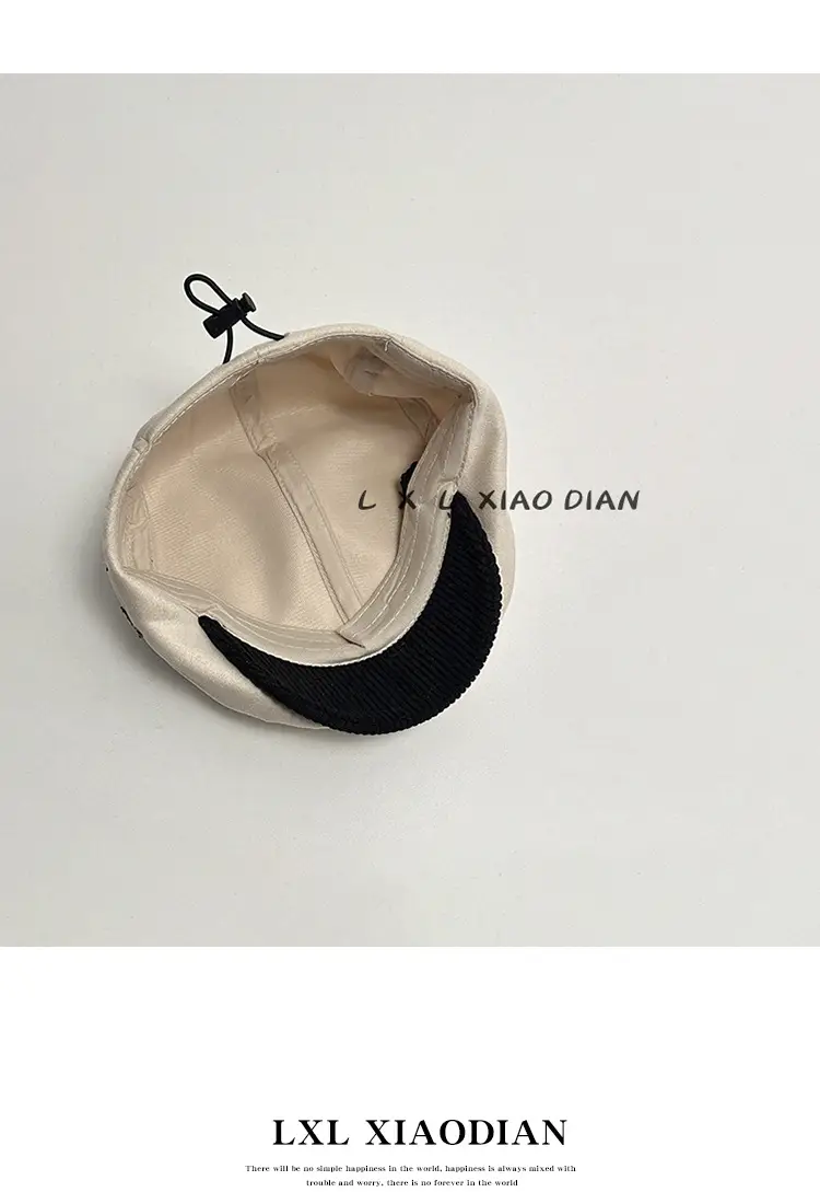 Children's Star Embroidered Berets Black Brown — feature 6