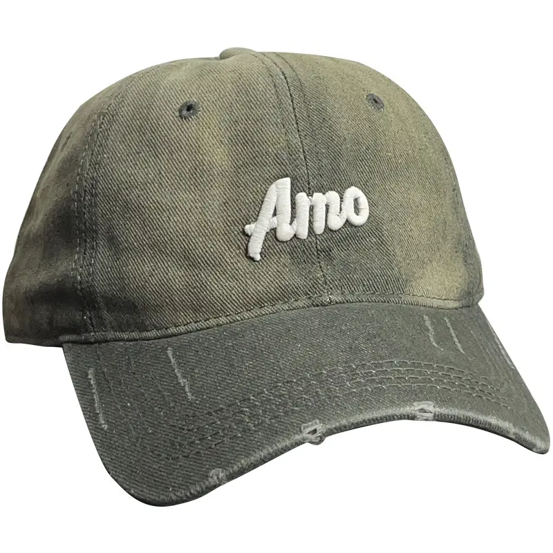Washed Deep Green Baseball Cap with "Amino" Embroidery - Image 10