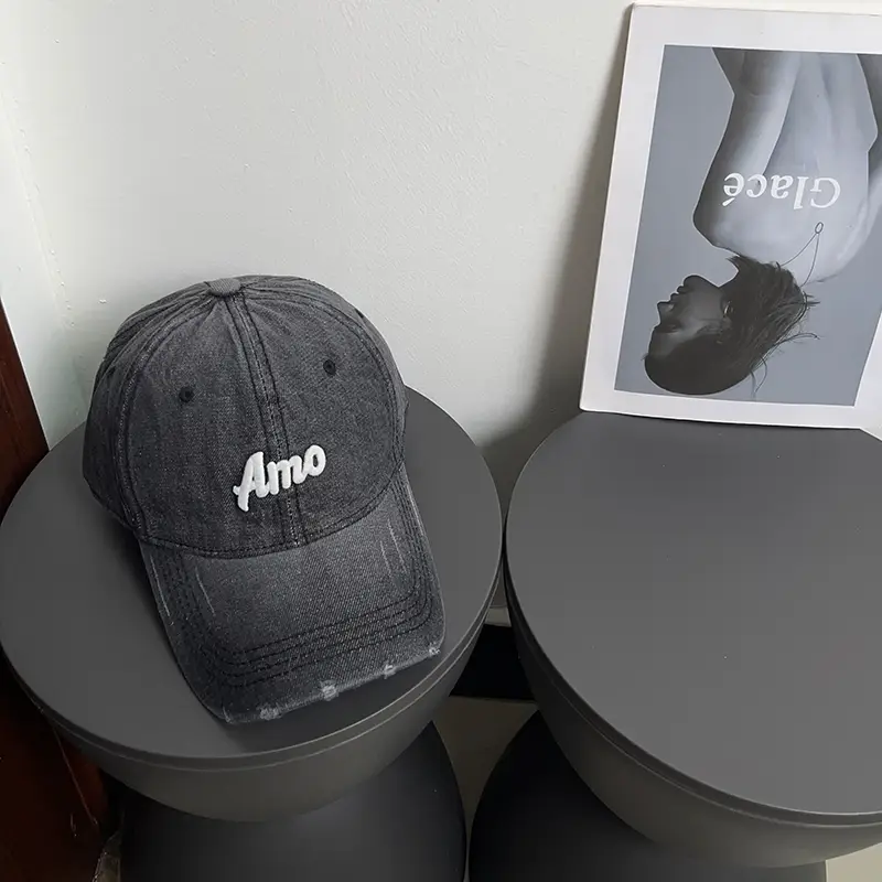 Washed Deep Green Baseball Cap with "Amino" Embroidery - Image 3